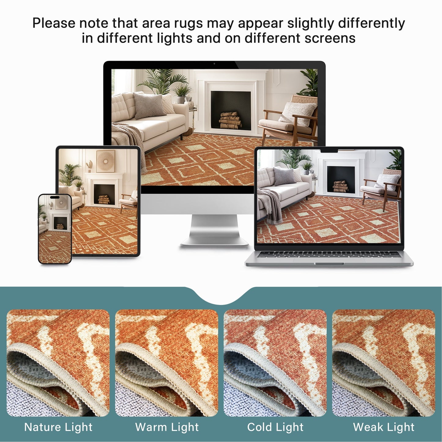 KUETH 2'x7' Area Rugs for Living Room, Non Slip Machine Washable Vintage Indoor Rug, Ultra Thin Chenille Print Rug for Bedroom Dining Room Home Office