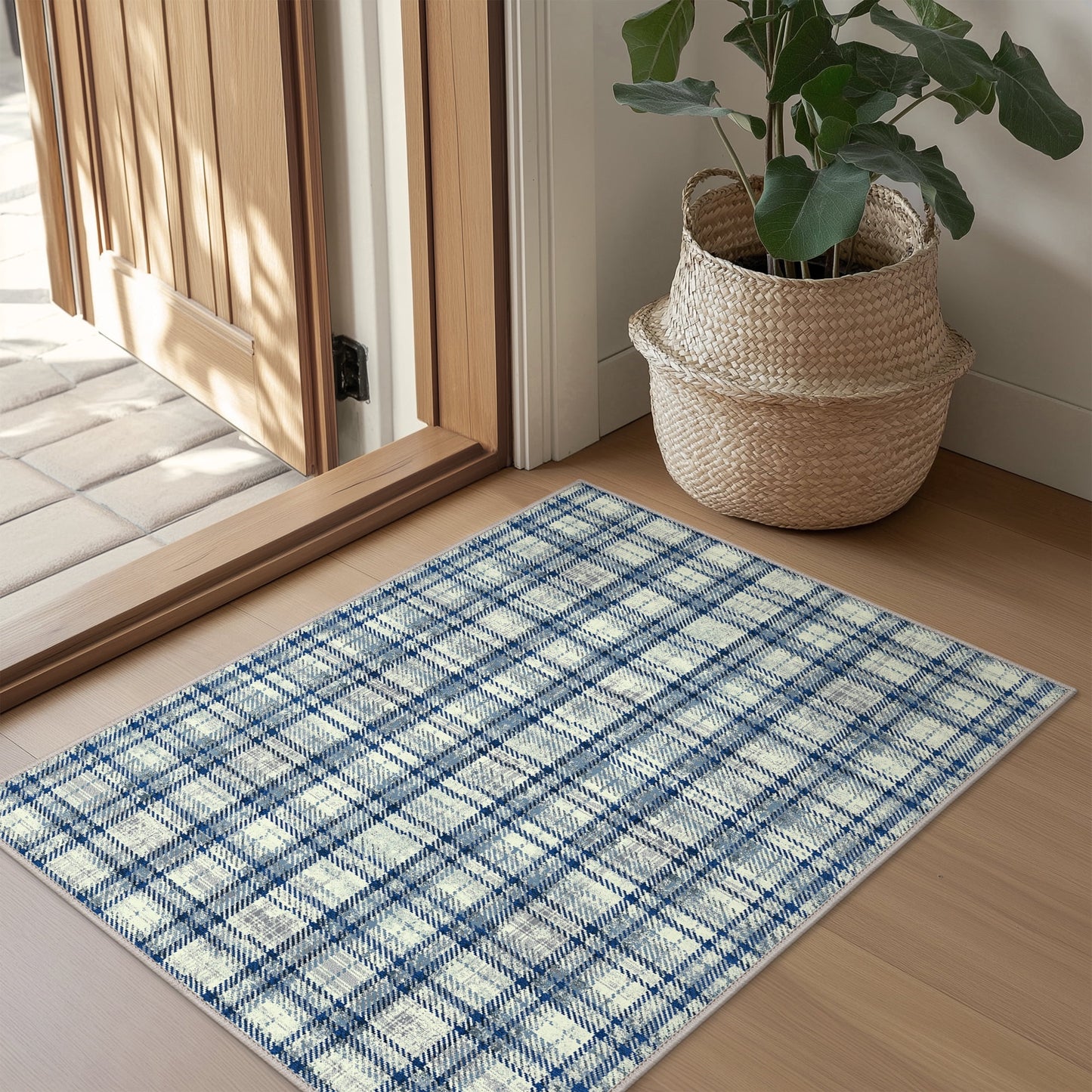 KUETH 2X3 Area Rugs Christmas Rug, Machine Washable Rug, Christmas Area Rugs for Livingroom, Ultra-thin Printed Christmas Rugs Decor, Non Slip Rug for Bedroom