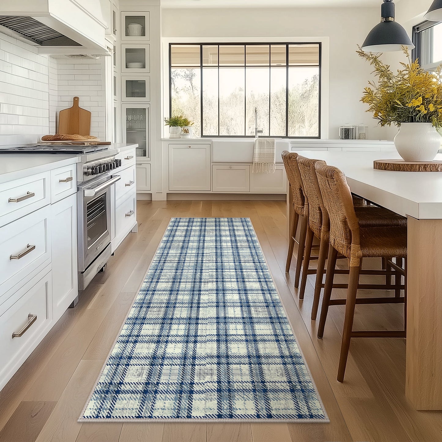 KUETH 2X7 Area Rugs Christmas Rug, Machine Washable Rug, Christmas Runner Rugs for Livingroom, Ultra-thin Printed Christmas Rugs Decor, Non Slip Rug for Bedroom