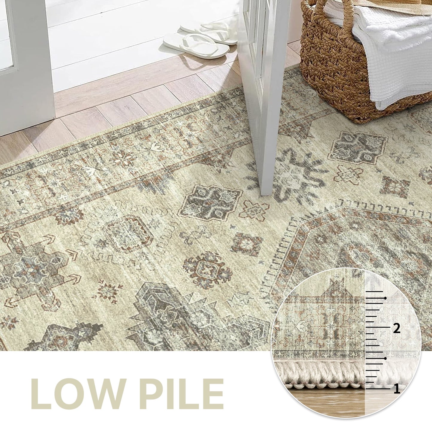 KUETH Area Rugs 8X10 Machine Washable Rugs for Living Room Runner Rug Non-Slip Area Rugs