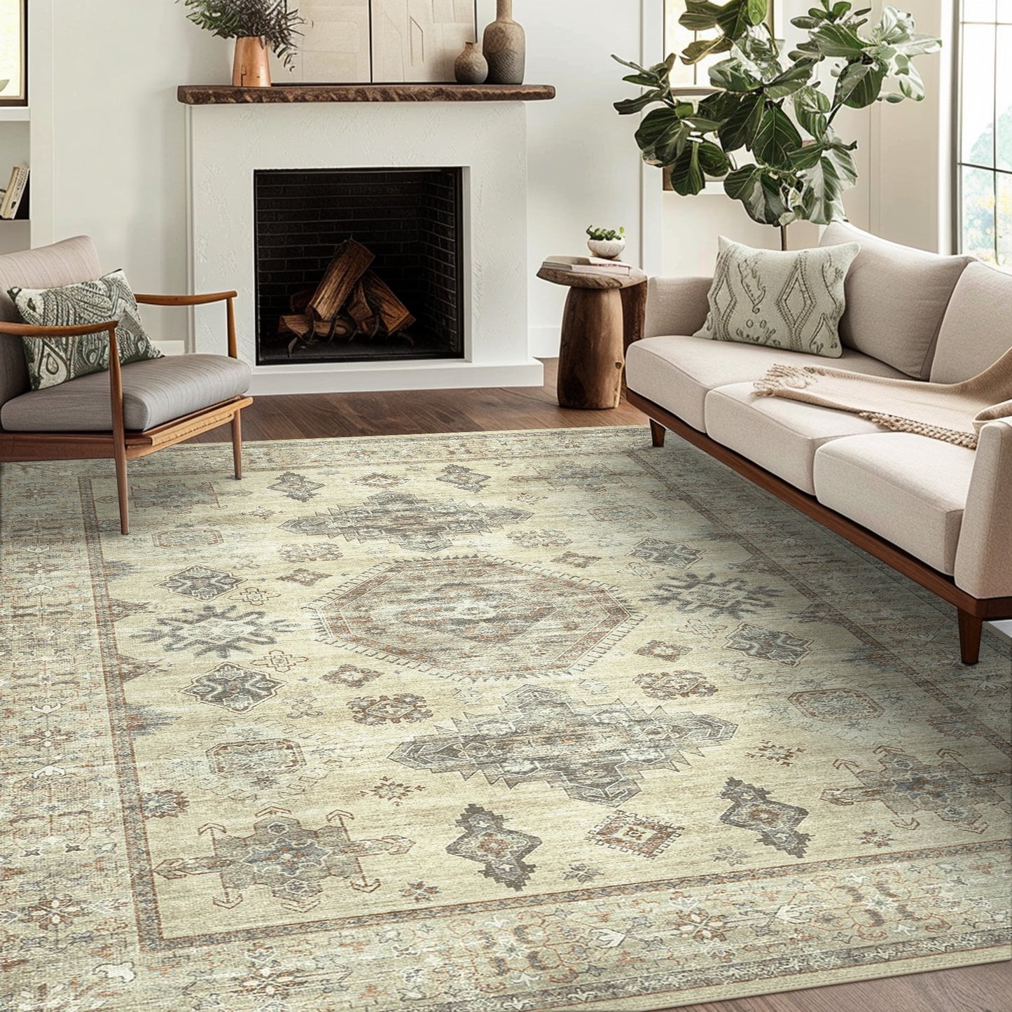 KUETH Area Rugs 8X10 Machine Washable Rugs for Living Room Runner Rug Non-Slip Area Rugs