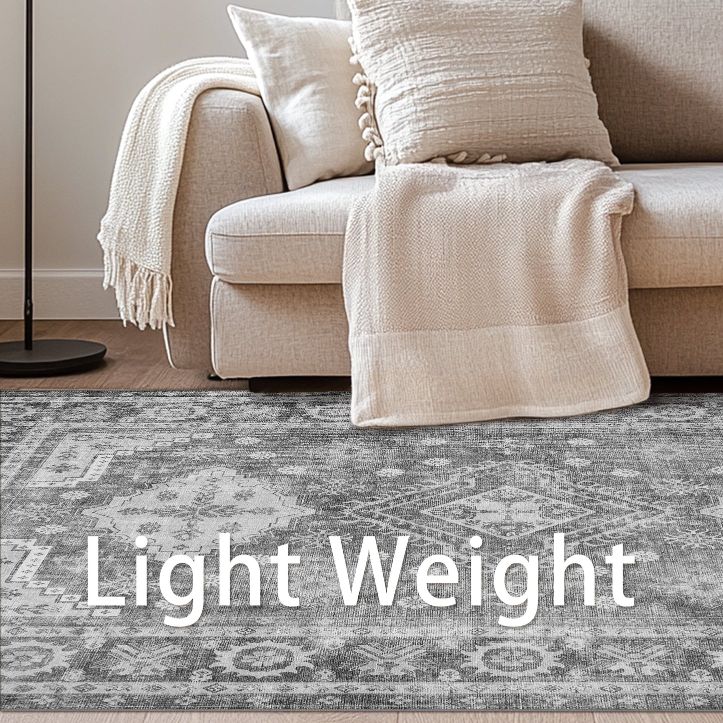 KUETH 2x10 Runner Rugs for Entryway Front Entrance Kitchen Bathroom, Machine Washable Stain Resistant Floor Cover, Print Vintage Boho Tribal Aesthetic Mat, Low Pile with Non Slip Rubber Backing