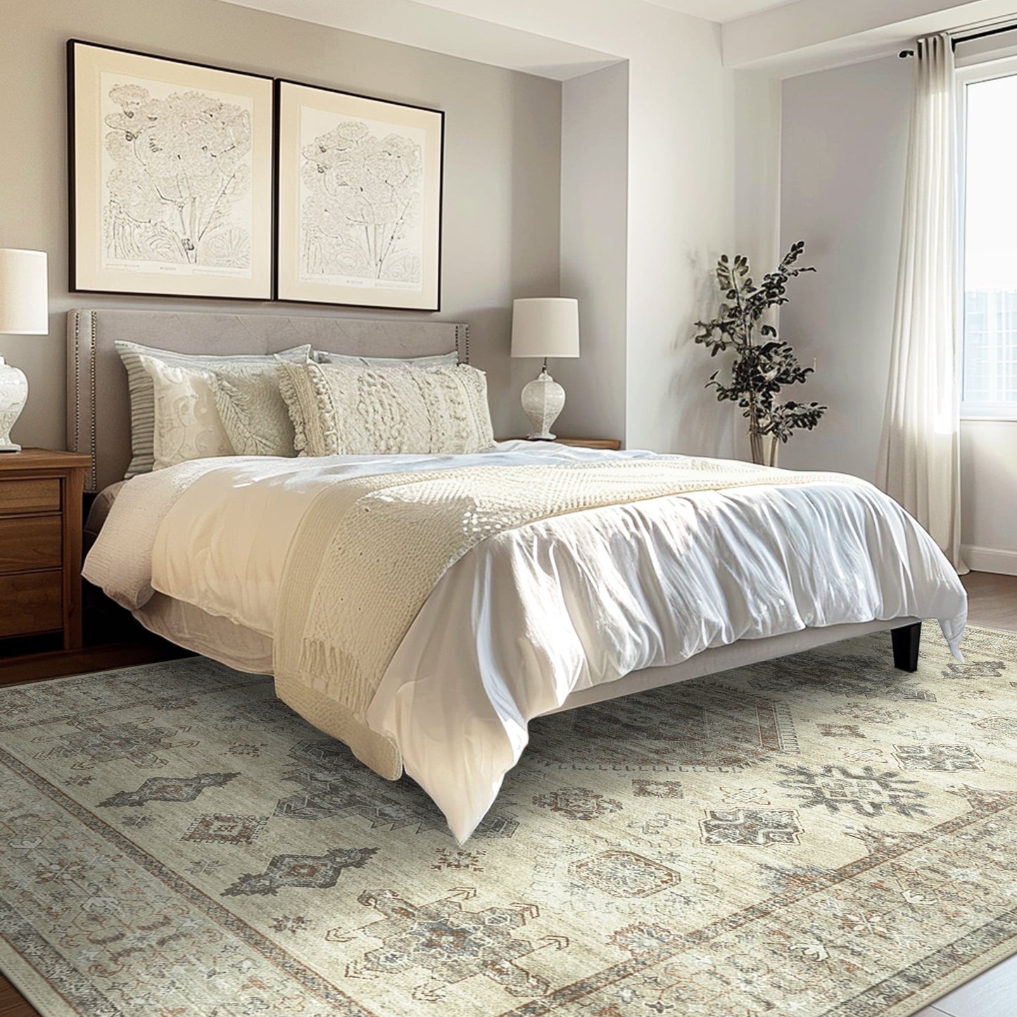 KUETH Area Rugs 8X10 Machine Washable Rugs for Living Room Runner Rug Non-Slip Area Rugs
