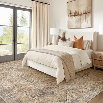 KUETH Area Rug 8x10 Machine Washable Large Wood Vintage Distressed Print Bedroom Living Room Accent Rug, Low Pile Lightweight Non Slip