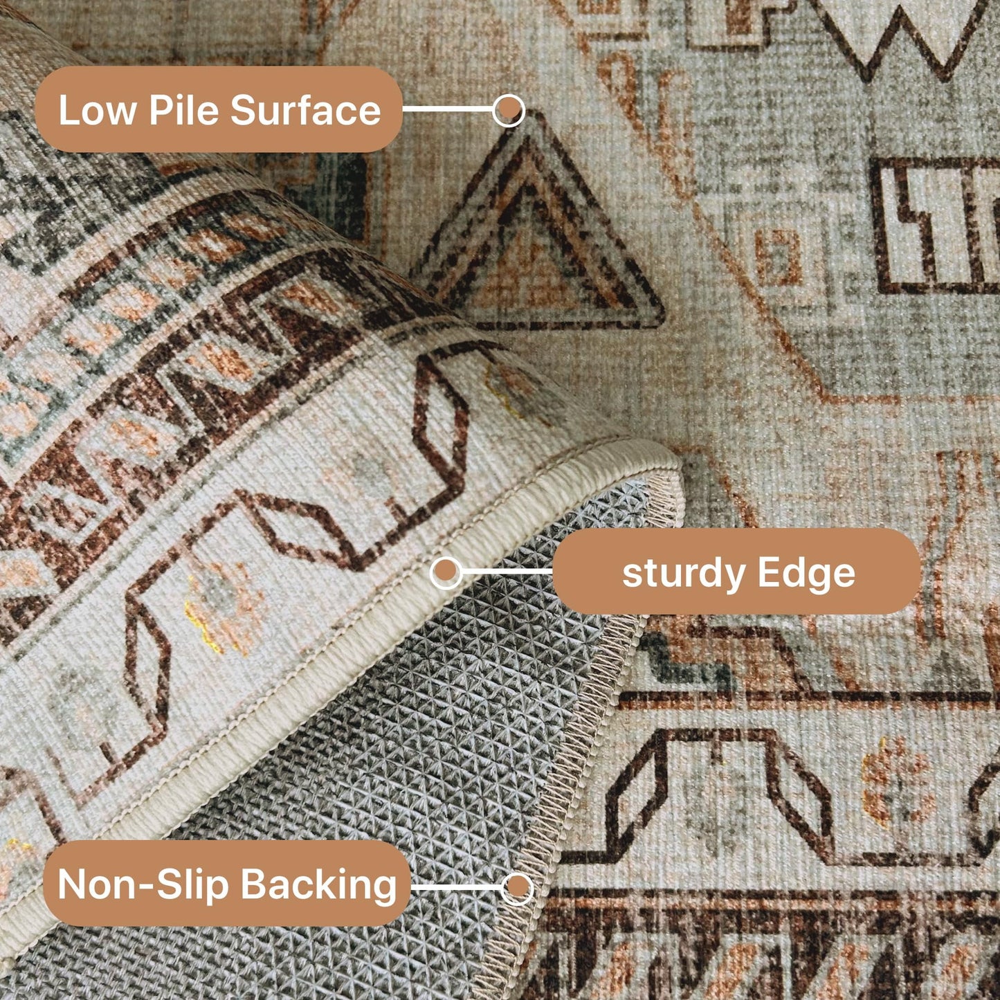 KUETH Area Rugs 8X10 Machine Washable Rugs for Living Room Runner Rug Non-Slip Area Rugs