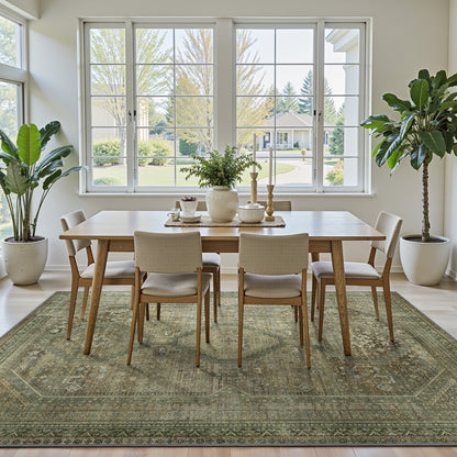 KUETH Contemporary Machine-Made AR1007-SAGE Area Rug, 8' x 10'