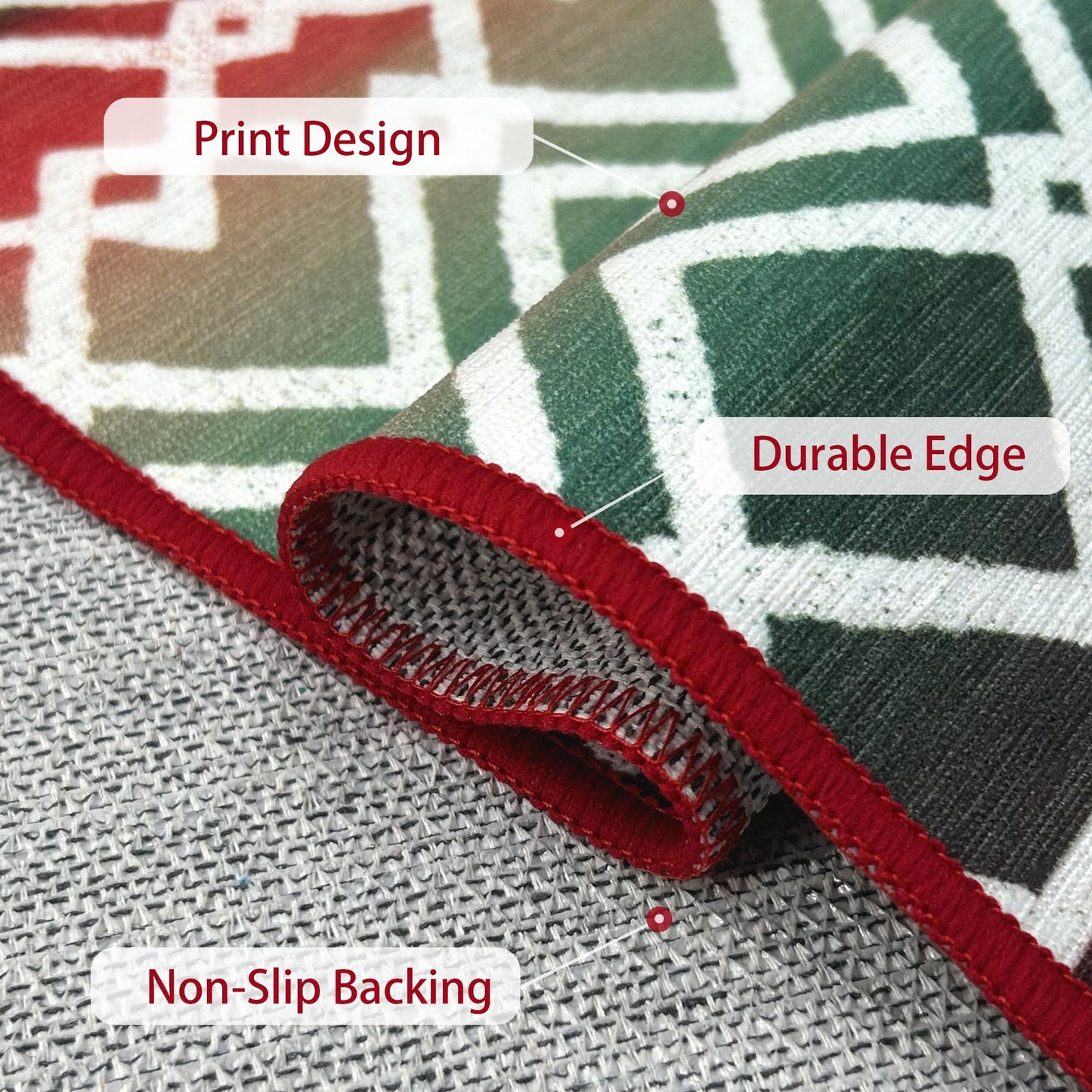 KUETH 8X10 Area Rugs Christmas Rug, Machine Washable Rug, Christmas Area Rugs for Livingroom, Ultra-thin Printed Christmas Rugs Decor, Non Slip Rug, Low Pile Carpet for Bedroom