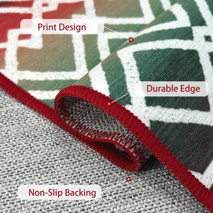 KUETH 8X10 Area Rugs Christmas Rug, Machine Washable Rug, Christmas Area Rugs for Livingroom, Ultra-thin Printed Christmas Rugs Decor, Non Slip Rug, Low Pile Carpet for Bedroom