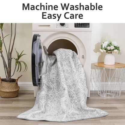 KUETH 2x10 Area Runner Rugs for Entryway Entrance Kitchen Bathroom, Machine Washable Stain Resistant Non-Shed, Long Print Vintage Door, Low Pile with Non Slip Backing, Distressed Cream/Gray
