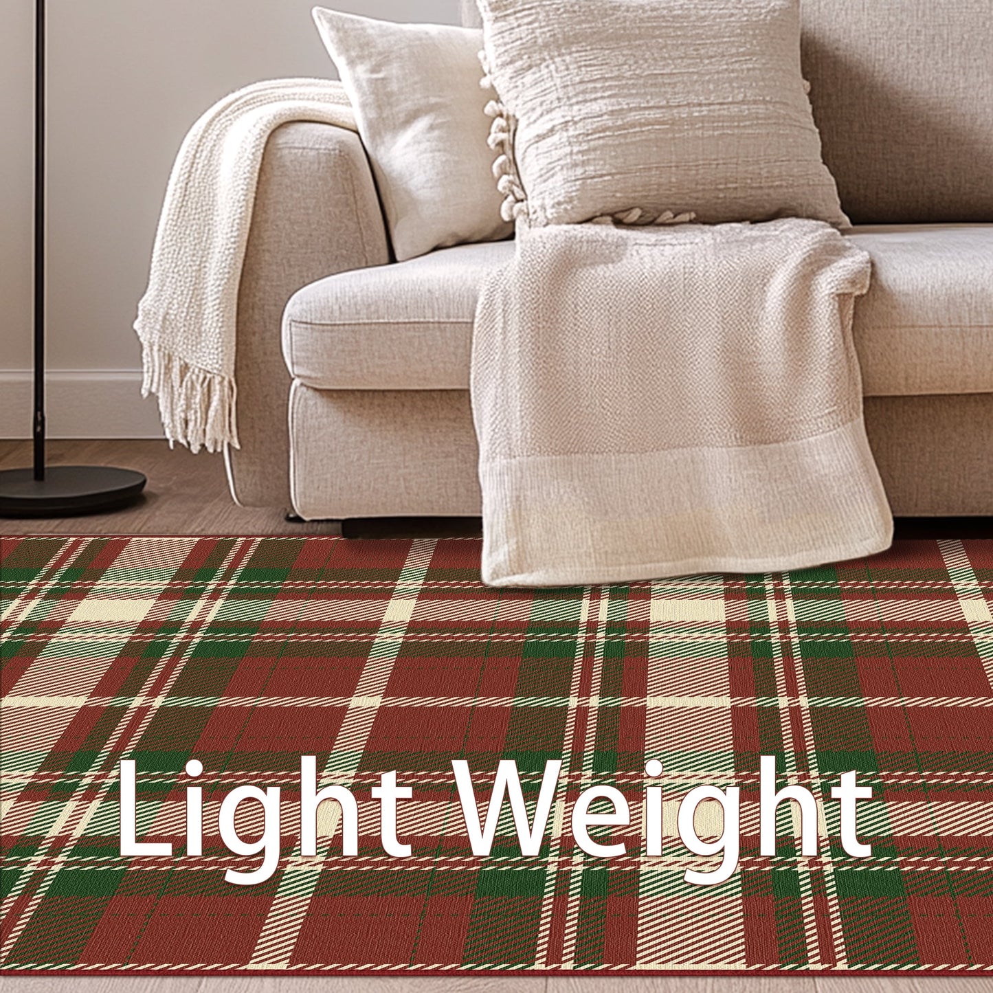 KUETH 3X5 Area Rugs Christmas Rug, Machine Washable Rug, Christmas Area Rugs for Livingroom, Ultra-thin Printed Christmas Rugs Decor, Non Slip Rug for Bedroom