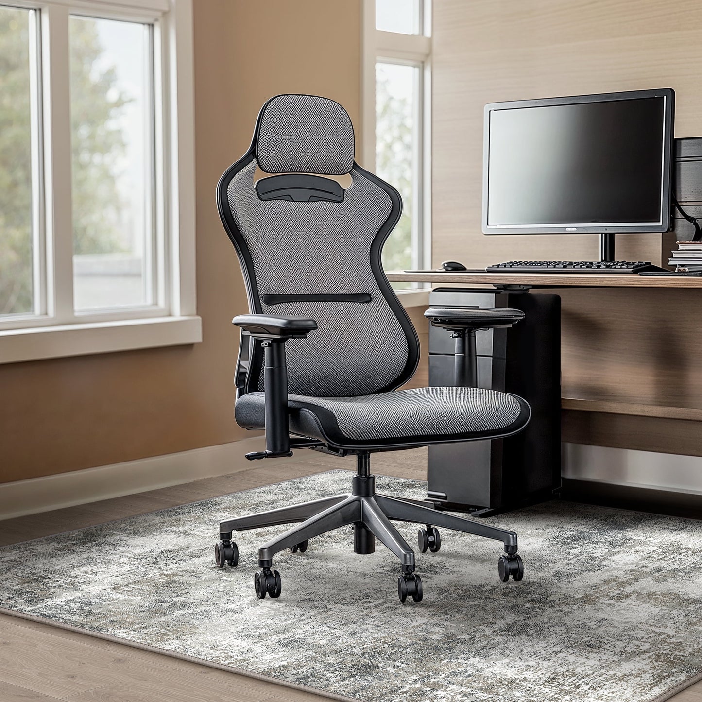 KUETH 48"X 60" Protective Flooring Office Chair Mat for Hardwood Floor and Tile Floor, Heavy Duty Desk Chair Mat for Carpets, Anti Slip Office Floor Mats for Rolling Chairs, Low Pile Under Desk Rug