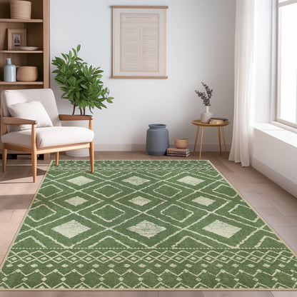 KUETH 3'x5' Area Rugs for Living Room, Non Slip Machine Washable Vintage Indoor Rug, Ultra Thin Chenille Print Rug for Bedroom Dining Room Home Office