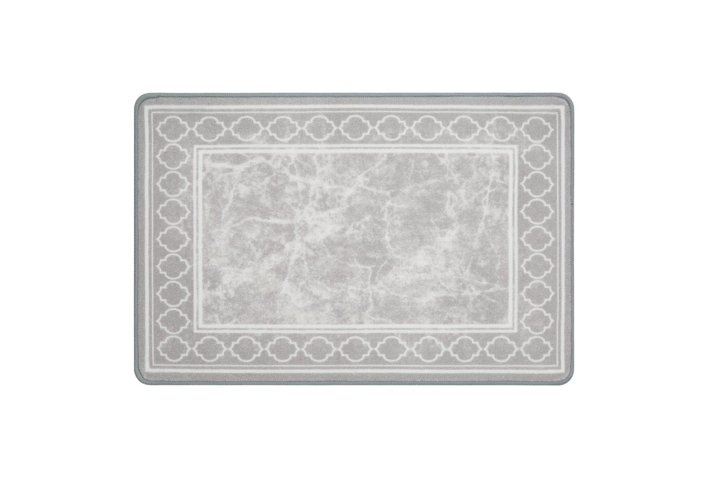 KUETH 2'x3' Area Rugs for Living Room, Non-Slip Washable Vintage Indoor Rugs Suitable for Bedroom, Geometric Print Carpet Chenille Mat Kitchen Bathroom Dining Room (Gray/White)