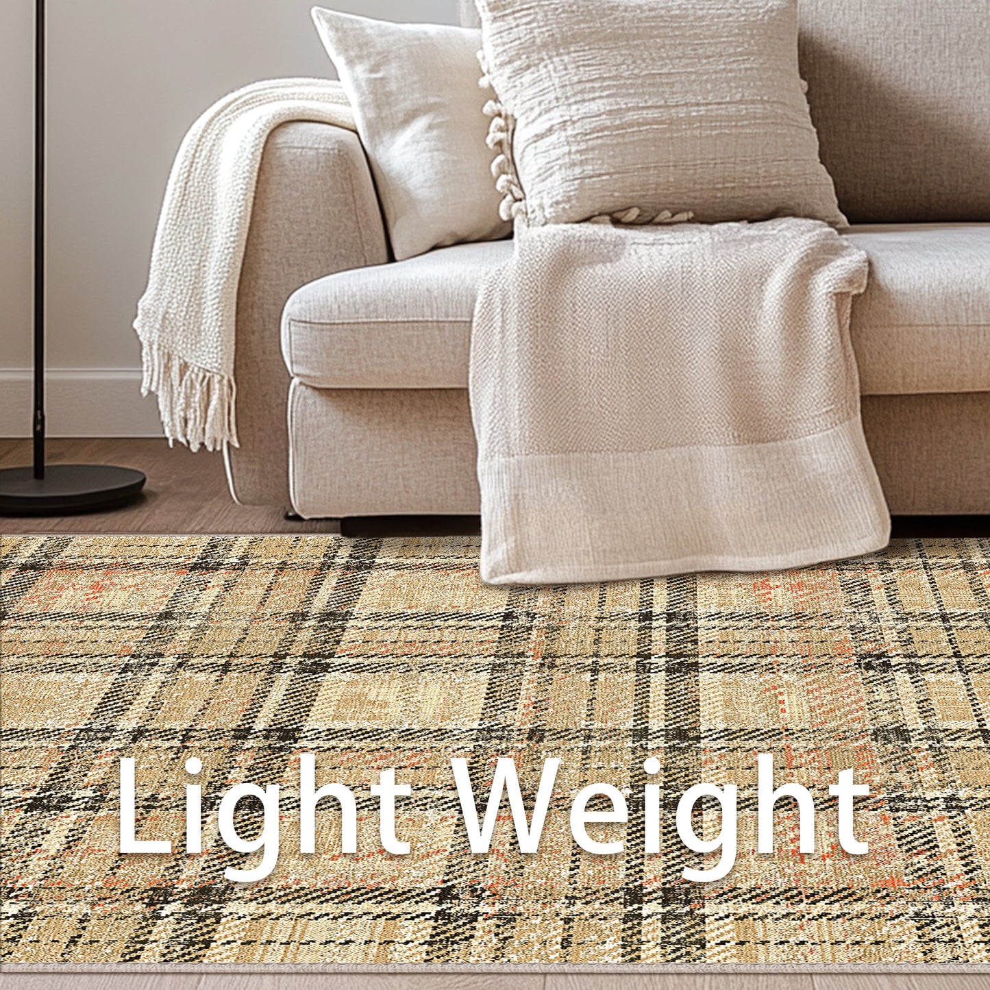 KUETH 2X7 Area Rugs Christmas Rug, Machine Washable Rug, Christmas Runner Rugs for Livingroom, Ultra-thin Printed Christmas Rugs Decor, Non Slip Rug for Bedroom