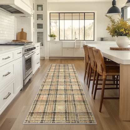 KUETH 2X7 Area Rugs Christmas Rug, Machine Washable Rug, Christmas Runner Rugs for Livingroom, Ultra-thin Printed Christmas Rugs Decor, Non Slip Rug for Bedroom