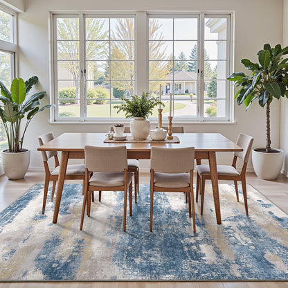 KUETH 5'x7' Area Rugs for Living Room, Non Slip Machine Washable Vintage Indoor Rug, Low Pile Print Rug for Bedroom Dining Room Home Office