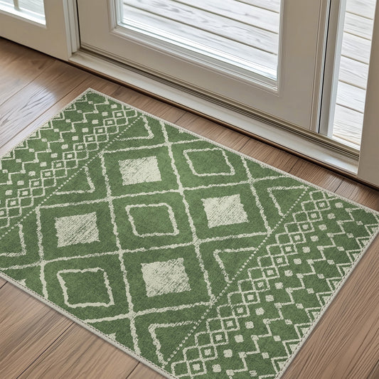 KUETH 2'x3' Area Rugs for Living Room, Non Slip Machine Washable Vintage Indoor Rug, Ultra Thin Chenille Print Rug for Bedroom Dining Room Home Office