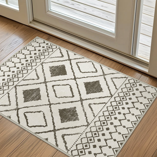 KUETH 2'x3' Area Rugs for Living Room, Non Slip Machine Washable Vintage Indoor Rug, Ultra Thin Chenille Print Rug for Bedroom Dining Room Home Office