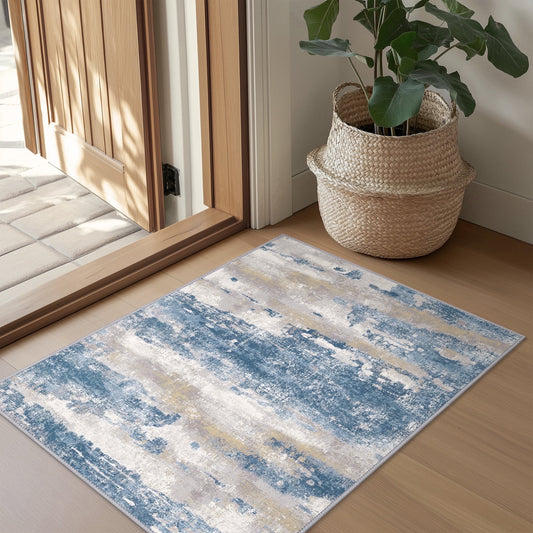 KUETH 2'x3' Area Rugs for Living Room, Non Slip Machine Washable Vintage Indoor Rug, Low Pile Print Rug for Bedroom Dining Room Home Office