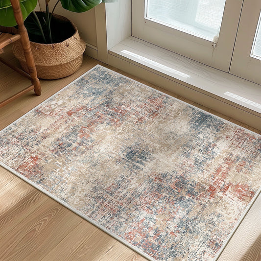 KUETH 2'x3' Area Rugs for Living Room, Non Slip Machine Washable Vintage Indoor Rug, Low Pile Print Rug for Bedroom Dining Room Home Office