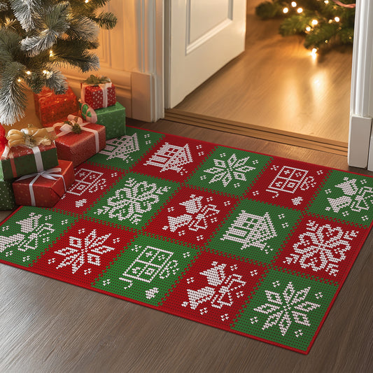 KUETH 2X3 Area Rugs Christmas Rug, Machine Washable Rug, Area Rugs for Livingroom, Printed Christmas Decor,Ultra-thin Non Slip Rug, Low Pile for Bedroom, Kitchen, Dinning room