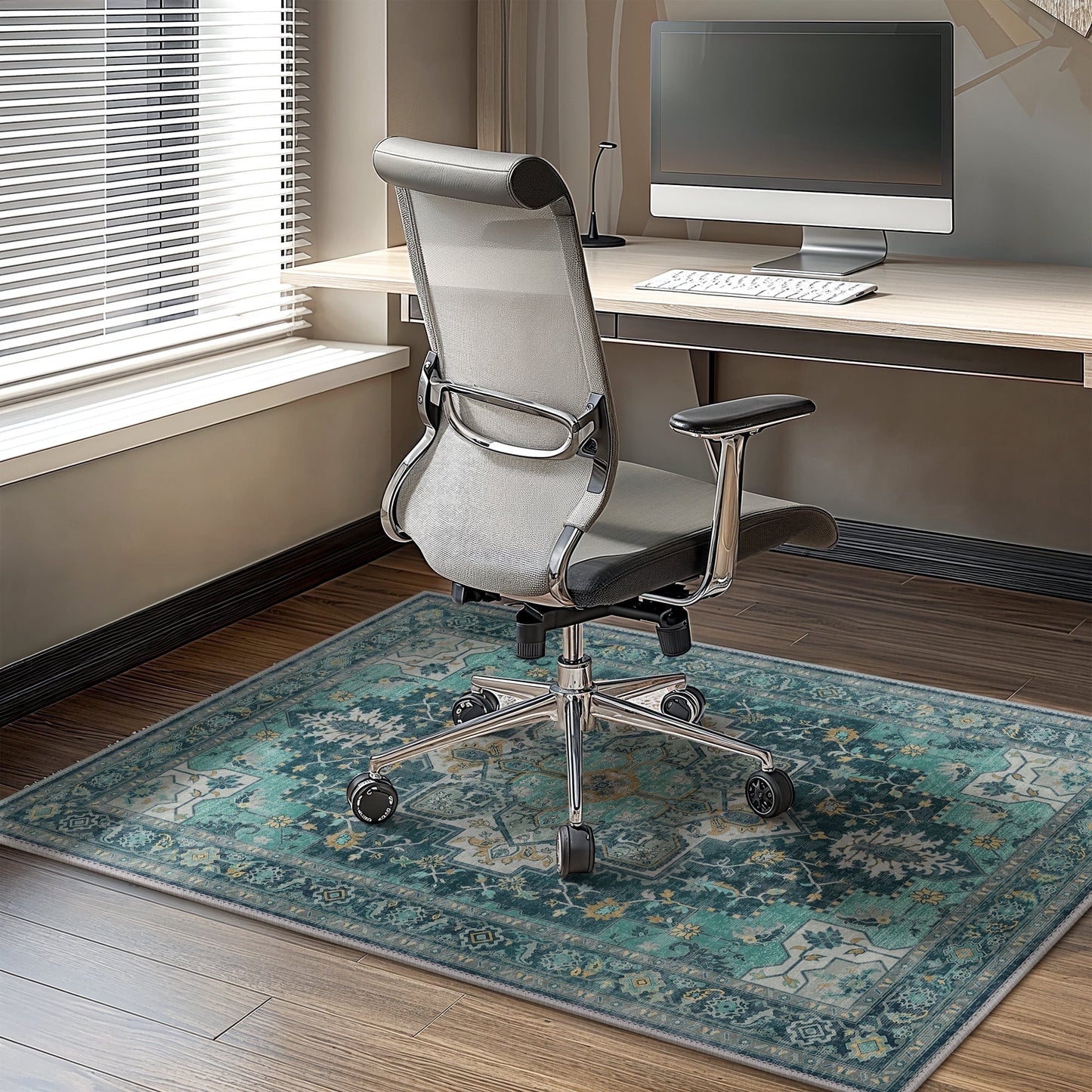 KUETH 36"X 48" Protective Flooring Office Chair Mat for Hardwood Floor and Tile Floor, Heavy Duty Desk Chair Mat for Carpets, Anti Slip Office Floor Mats for Rolling Chairs, Low Pile Under Desk Rug