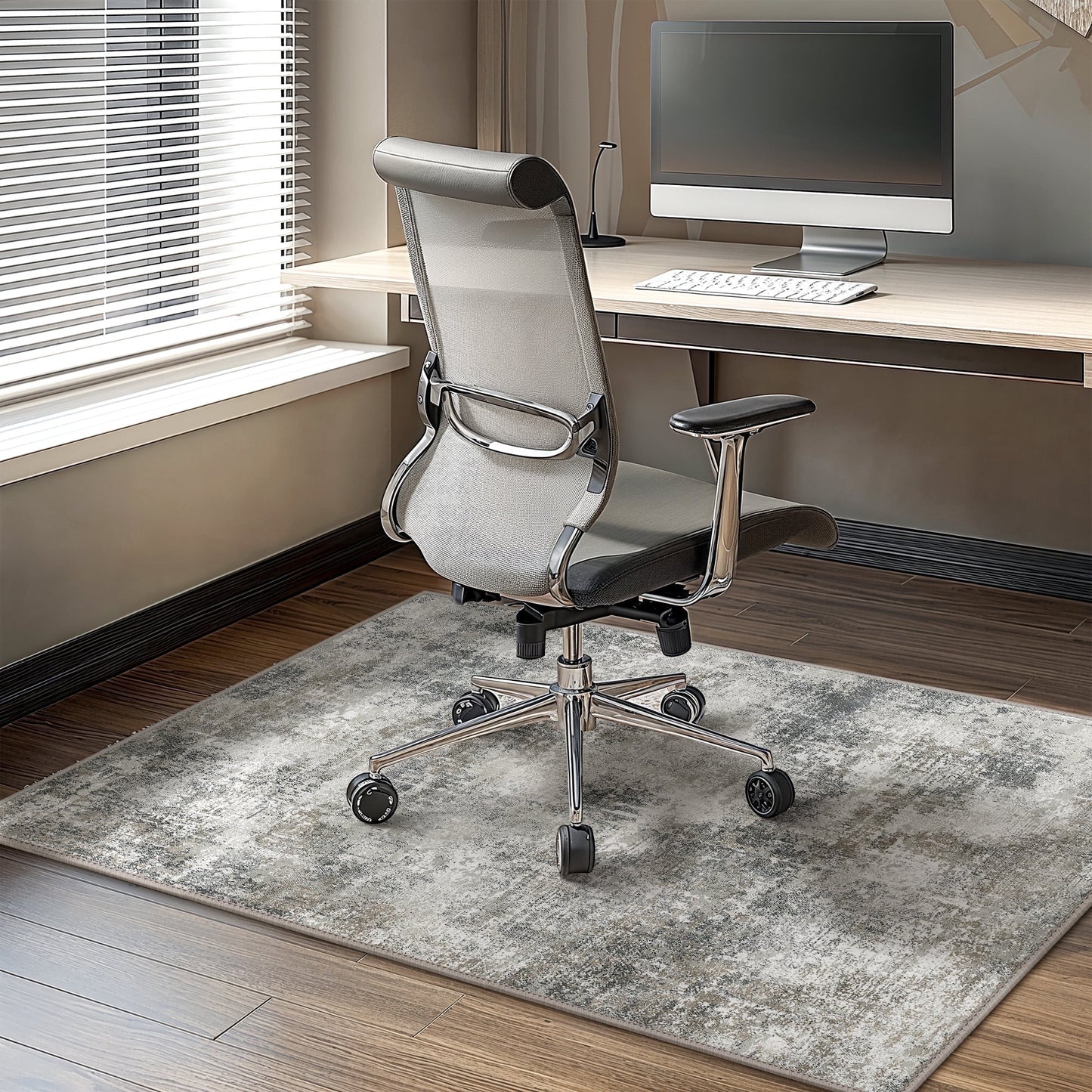KUETH 48"X 60" Protective Flooring Office Chair Mat for Hardwood Floor and Tile Floor, Heavy Duty Desk Chair Mat for Carpets, Anti Slip Office Floor Mats for Rolling Chairs, Low Pile Under Desk Rug