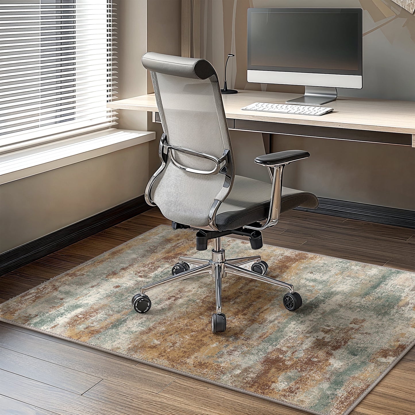 KUETH 48"X 60" Protective Flooring Office Chair Mat for Hardwood Floor and Tile Floor, Heavy Duty Desk Chair Mat for Carpets, Anti Slip Office Floor Mats for Rolling Chairs, Low Pile Under Desk Rug