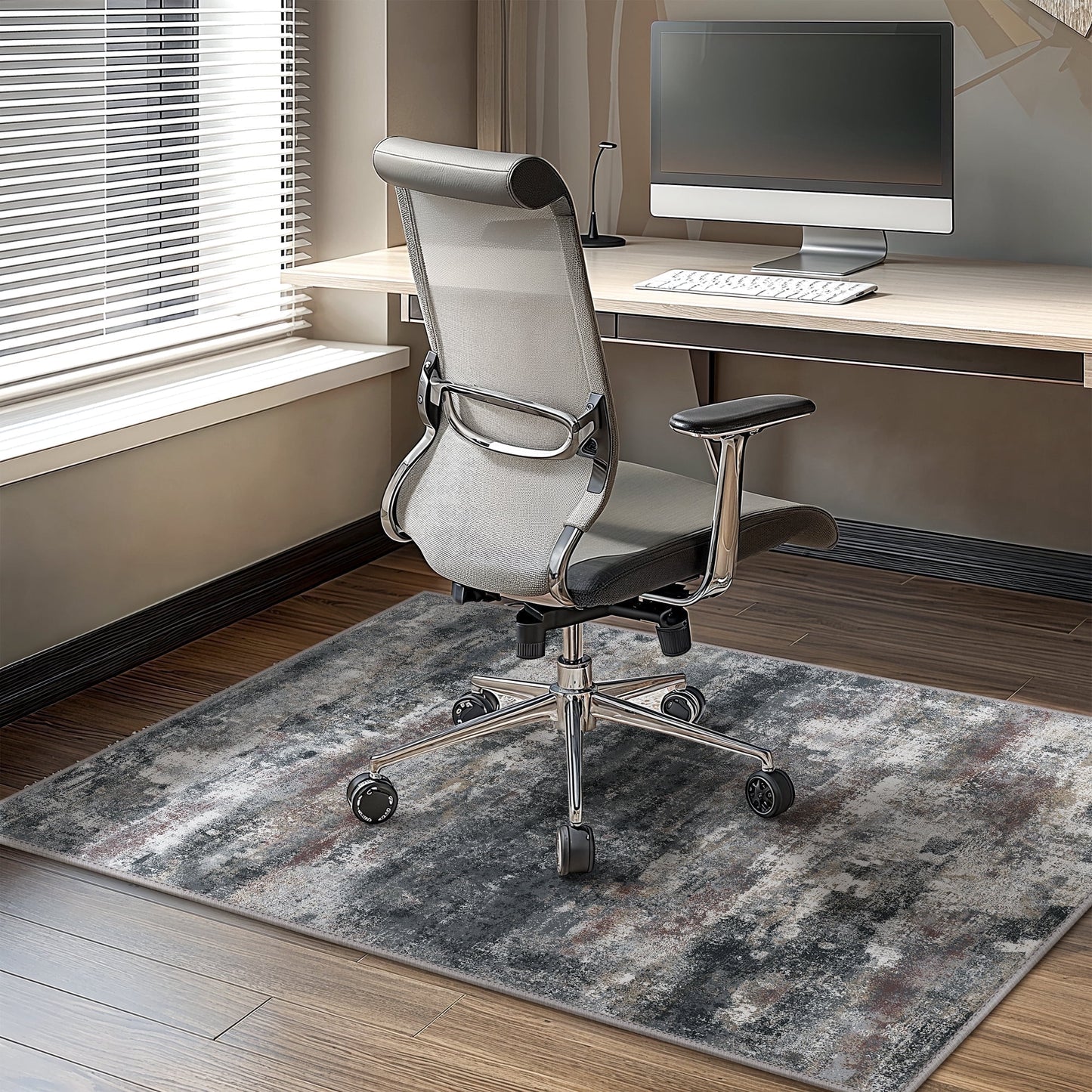 KUETH 48"X 60" Protective Flooring Office Chair Mat for Hardwood Floor and Tile Floor, Heavy Duty Desk Chair Mat for Carpets, Anti Slip Office Floor Mats for Rolling Chairs, Low Pile Under Desk Rug