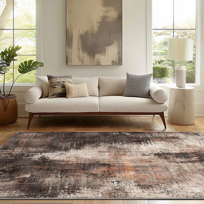 KUETH 8x10 Area Rugs for Living Room Bedroom, Machine Washable Rug Stain Resistant Non-Shed Carpet, Low Pile Mat with Non Slip Backing