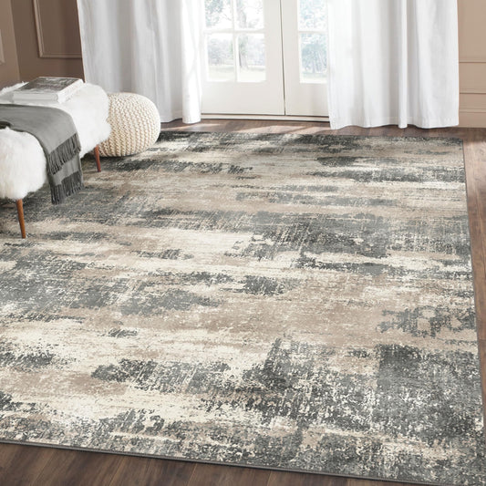 KUETH 8x10 Area Rugs for Living Room Bedroom, Machine Washable Rug Stain Resistant Non-Shed Carpet, Low Pile Mat with Non Slip Backing