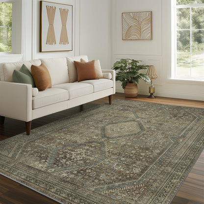 KUETH Contemporary Machine-Made AR1007-SAGE Area Rug, 8' x 10'