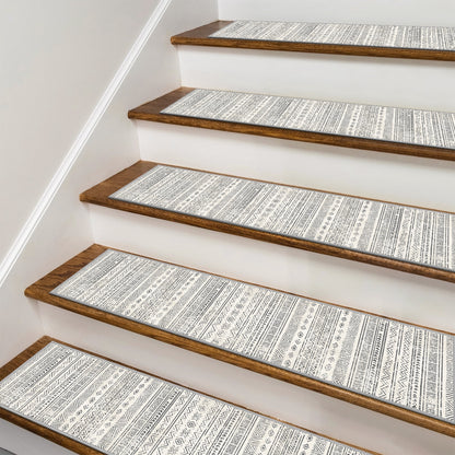 KUETH Stair Treads Non Slip 15 PCS, 8" X 30" Edging Stair Runner for Wooden Steps Indoor, Resistant Stair Rugs with Reusable Rubber Adhesive Backing, Residue Free Mat for Kids, Elders, Pets
