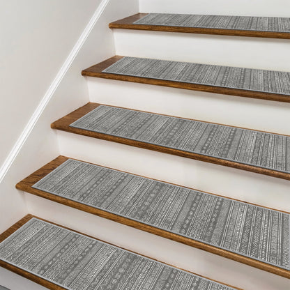 KUETH Stair Treads Non Slip 4 PCS, 8" X 30" Edging Stair Runner for Wooden Steps Indoor, Resistant Stair Rugs with Reusable Rubber Adhesive Backing, Residue Free Mat for Kids, Elders, Pets
