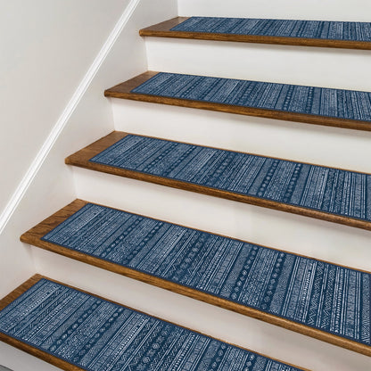 KUETH Stair Treads Non Slip 4 PCS, 8" X 30" Edging Stair Runner for Wooden Steps Indoor, Resistant Stair Rugs with Reusable Rubber Adhesive Backing, Residue Free Mat for Kids, Elders, Pets