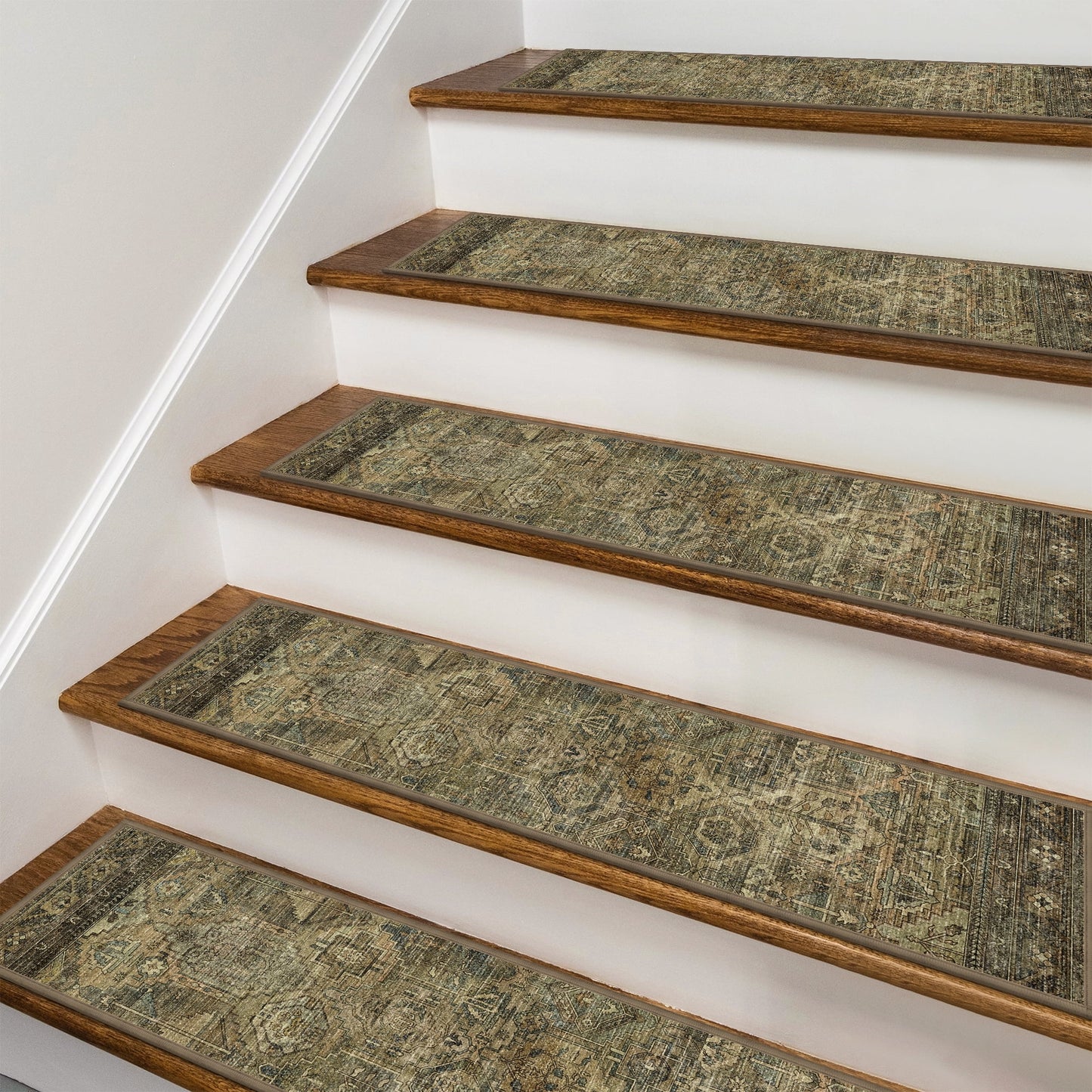 KUETH Stair Treads for Wooden Steps 15 Pack 8"x30" Non-Slip Self Adhesive Carpet Stair Treads Indoor Rubber Backing Washable Stair Runners Safety Mats for Kids and Pets
