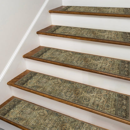 KUETH Stair Treads for Wooden Steps 15 Pack 8"x30" Non-Slip Self Adhesive Carpet Stair Treads Indoor Rubber Backing Washable Stair Runners Safety Mats for Kids and Pets