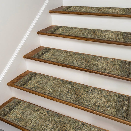 KUETH Stair Treads for Wooden Steps 15 Pack 8"x30" Non-Slip Self Adhesive Carpet Stair Treads Indoor Rubber Backing Washable Stair Runners Safety Mats for Kids and Pets