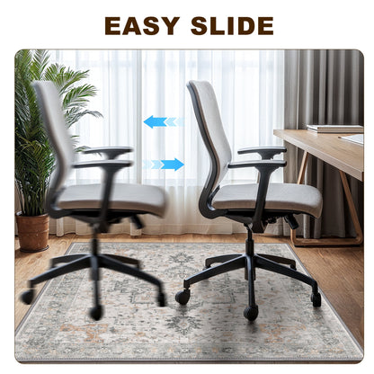 KUETH 48"X 60" Protective Flooring Office Chair Mat for Hardwood Floor and Tile Floor, Heavy Duty Desk Chair Mat for Carpets, Anti Slip Office Floor Mats for Rolling Chairs, Low Pile Under Desk Rug