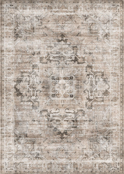 KUETH 8x10 Area Rugs for Living Room Bedroom, Machine Washable Stain Resistant Non-Shed Carpet,, Low Pile Mat with Non Slip Backing