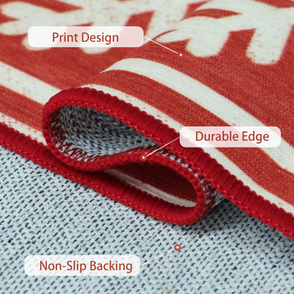 KUETH 3X5 Area Rugs Christmas Rug, Machine Washable Rug, Christmas Area Rugs for Livingroom, Ultra-thin Printed Christmas Rugs Decor, Non Slip Rug, Low Pile Carpet for Bedroom