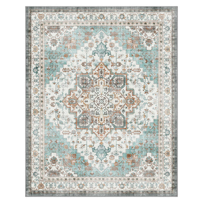 KUETH 8x10 Area Rugs for Living Room Bedroom, Machine Washable Rug Stain Resistant Non-Shed Carpet, Low Pile Mat with Non Slip Backing