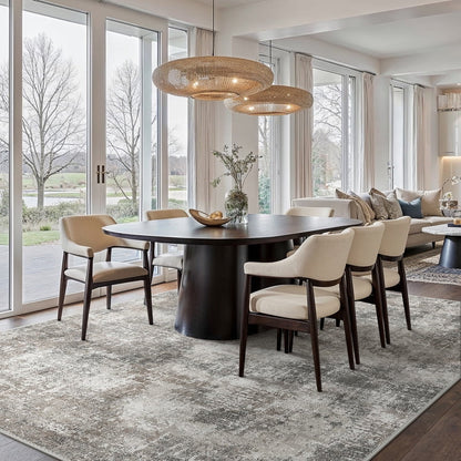 KUETH 6'x9' Area Rugs for Living Room, Non Slip Machine Washable Vintage Indoor Rug, Low Pile Print Rug for Bedroom Dining Room Home Office