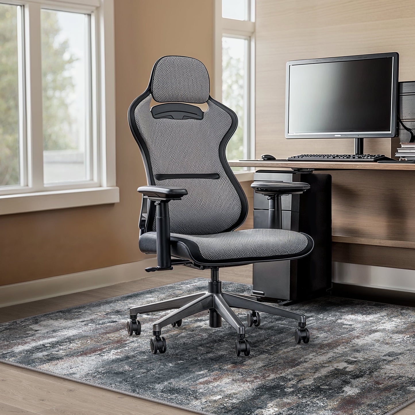 KUETH 48"X 60" Protective Flooring Office Chair Mat for Hardwood Floor and Tile Floor, Heavy Duty Desk Chair Mat for Carpets, Anti Slip Office Floor Mats for Rolling Chairs, Low Pile Under Desk Rug