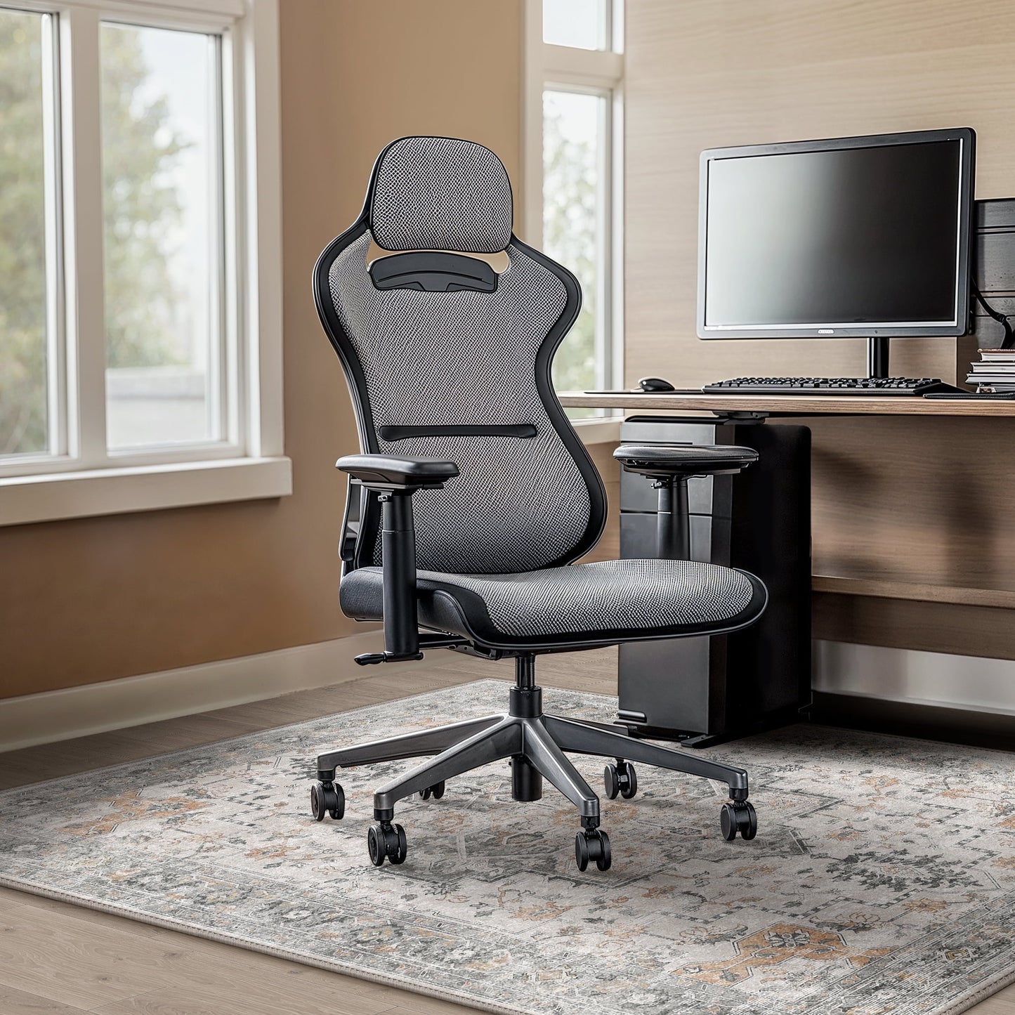 KUETH 48"X 60" Protective Flooring Office Chair Mat for Hardwood Floor and Tile Floor, Heavy Duty Desk Chair Mat for Carpets, Anti Slip Office Floor Mats for Rolling Chairs, Low Pile Under Desk Rug