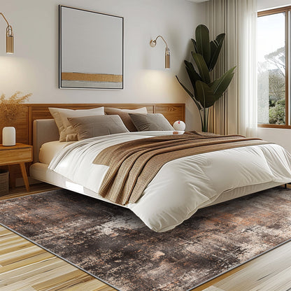 KUETH 8x10 Area Rugs for Living Room Bedroom, Machine Washable Rug Stain Resistant Non-Shed Carpet, Low Pile Mat with Non Slip Backing