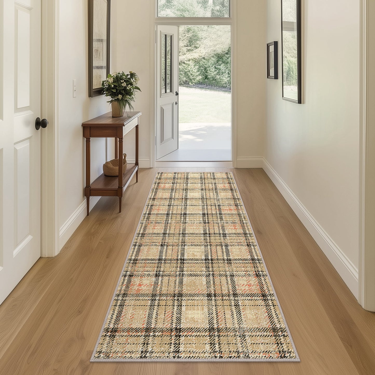 KUETH 2X7 Area Rugs Christmas Rug, Machine Washable Rug, Christmas Runner Rugs for Livingroom, Ultra-thin Printed Christmas Rugs Decor, Non Slip Rug for Bedroom