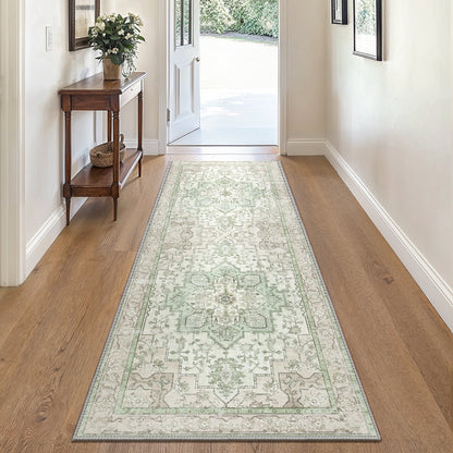 KUETH 2X5 Area Rugs for Living Room, Non Slip Machine Washable Retro Rugs, Ultra-thin Print Rug for Bedroom, Dining Room, Home Office.