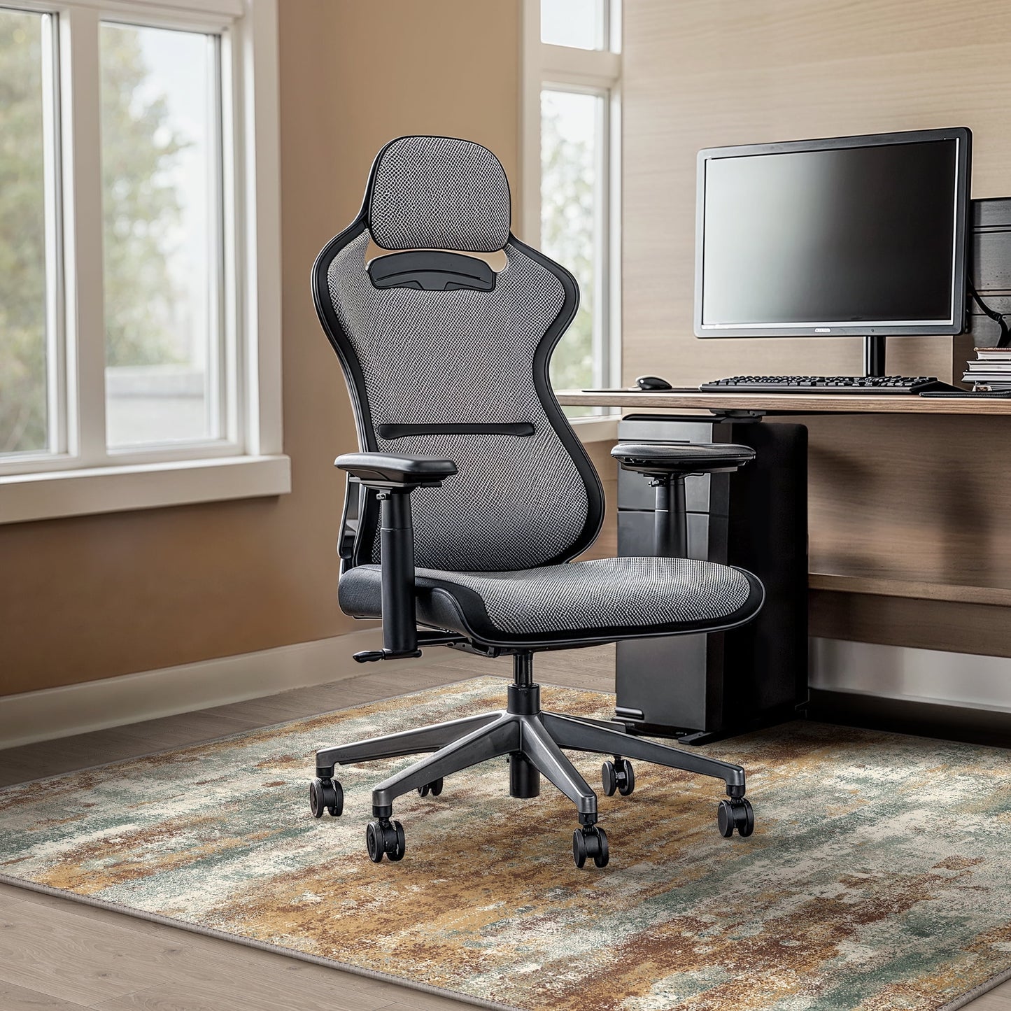 KUETH 48"X 60" Protective Flooring Office Chair Mat for Hardwood Floor and Tile Floor, Heavy Duty Desk Chair Mat for Carpets, Anti Slip Office Floor Mats for Rolling Chairs, Low Pile Under Desk Rug