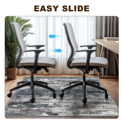 KUETH 48"X 60" Protective Flooring Office Chair Mat for Hardwood Floor and Tile Floor, Heavy Duty Desk Chair Mat for Carpets, Anti Slip Office Floor Mats for Rolling Chairs, Low Pile Under Desk Rug